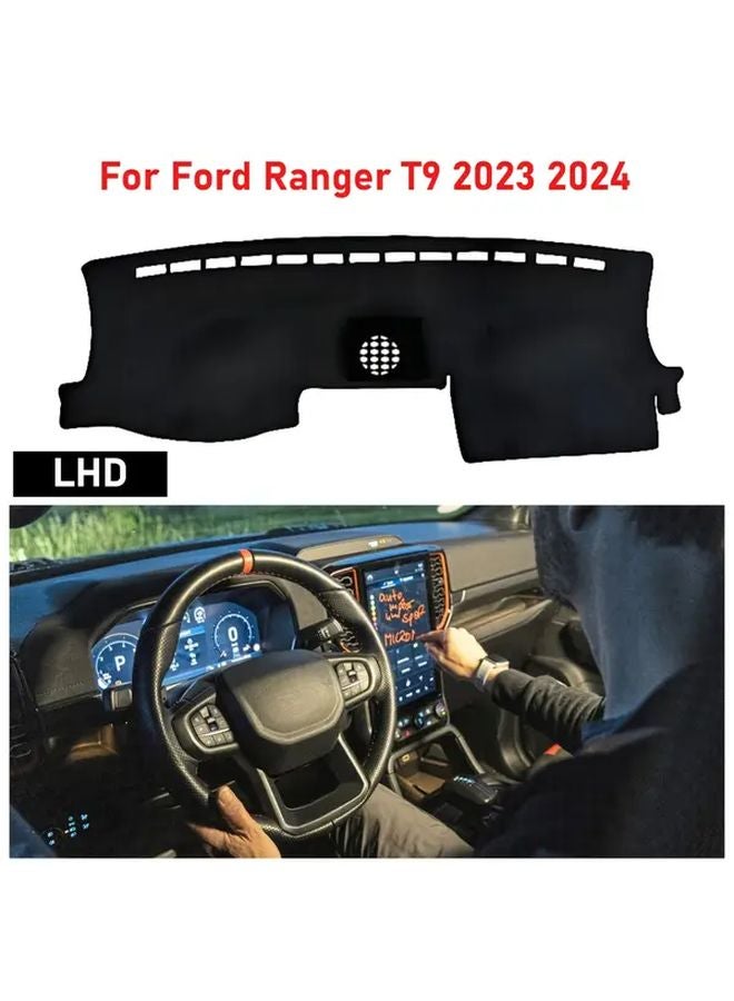 Black RHD Dashboard Cover Mat For Ford Ranger T9 2022 2024 Car Accessories - Image 4
